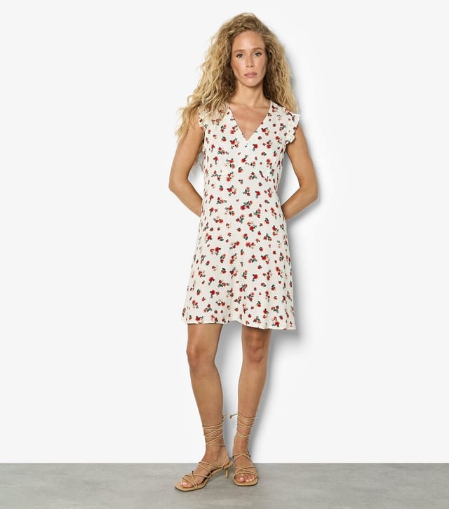Apricot Women's Cream Floral Print Mini Dress Apricot New Look - 3