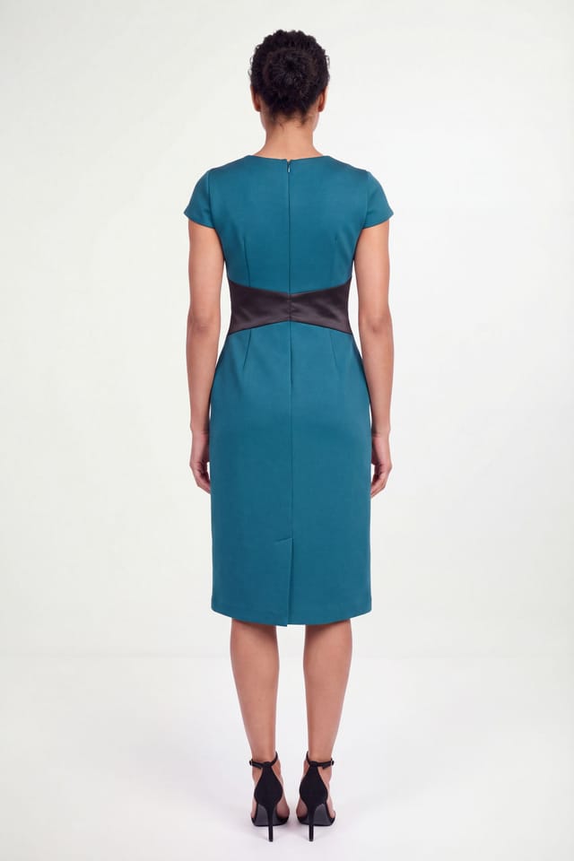 Wallis Wallis Women's Petite Scuba Crepe Wrap Waist Midi Dress in Green - 2