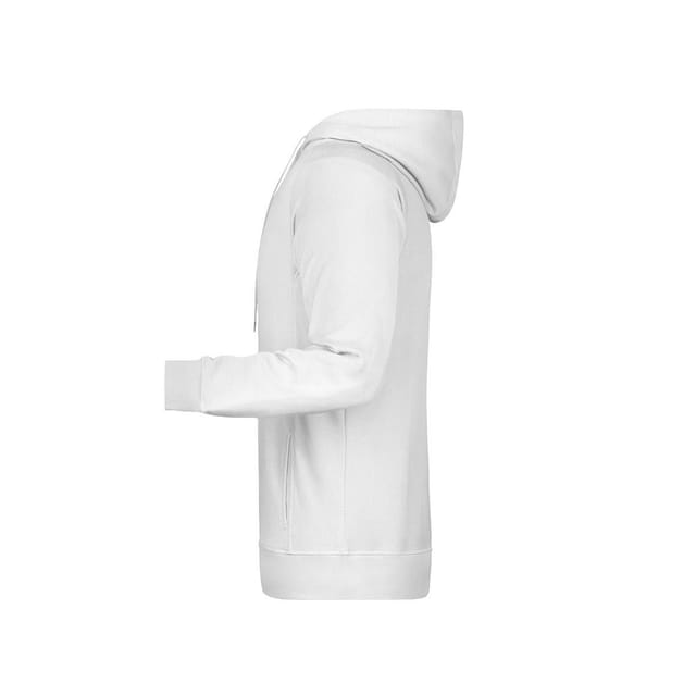 James and Nicholson James and Nicholson Men's Plain Hoodie in White - 3
