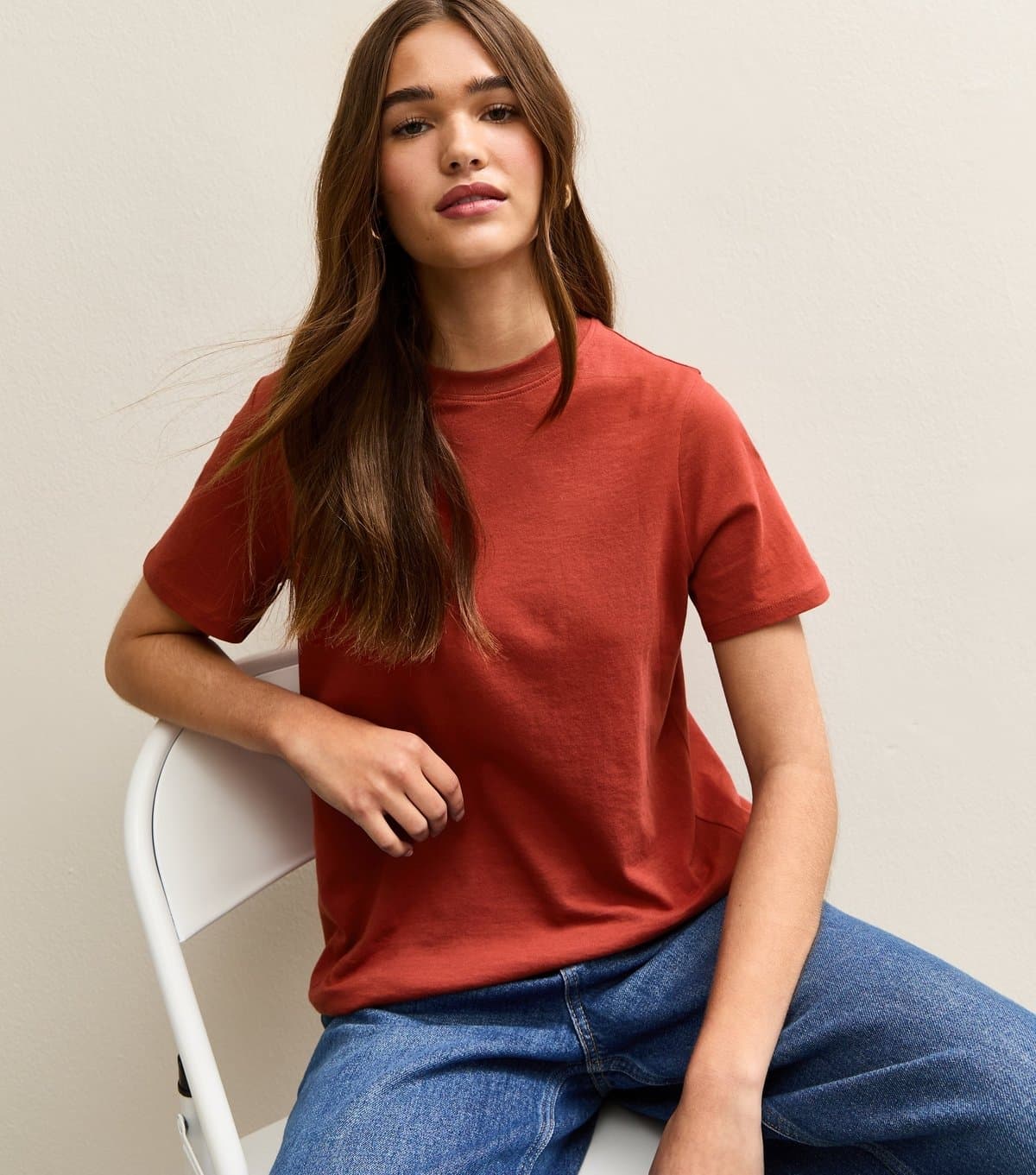New Look New Look Red Cotton Crew Neck T-Shirt