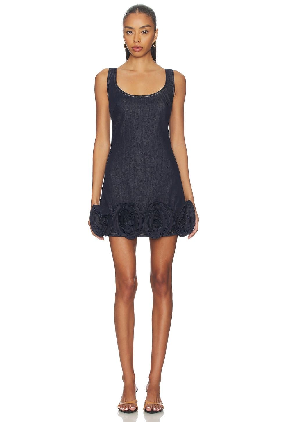 revolve Denim Flower Mini Dress