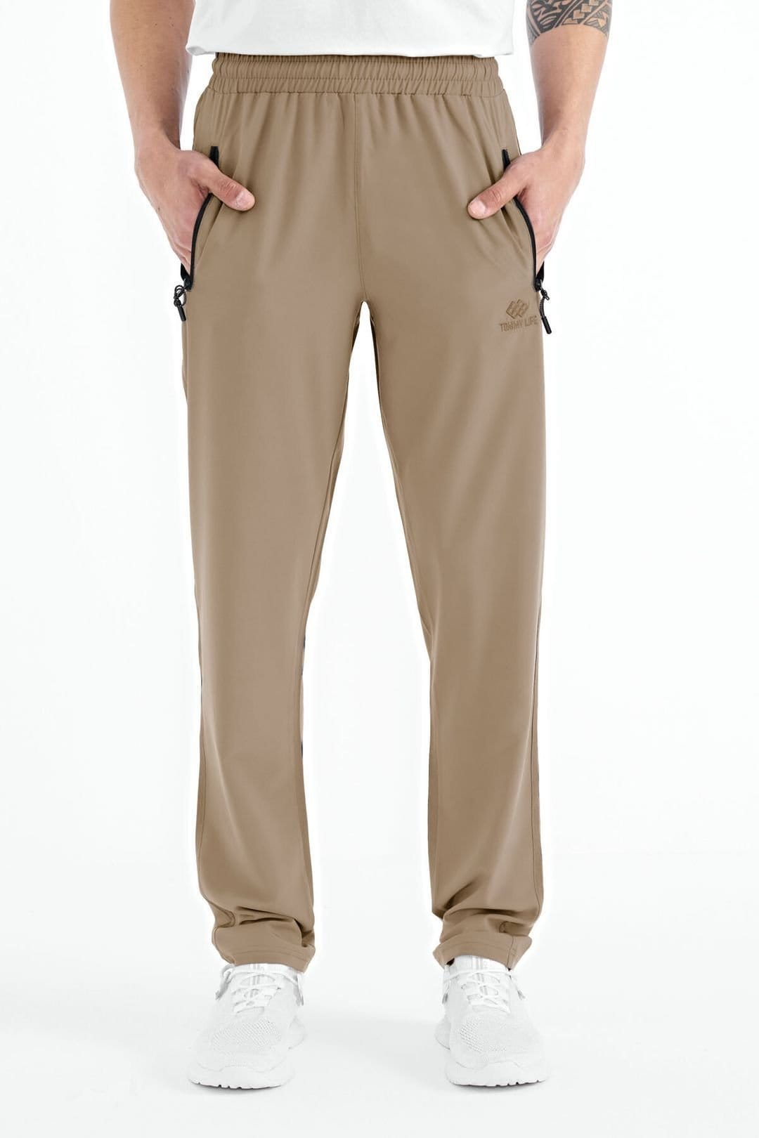 Tommy Life Tommy Life Men's Straight-Leg Pull-On Sweatpants in Tan - 4