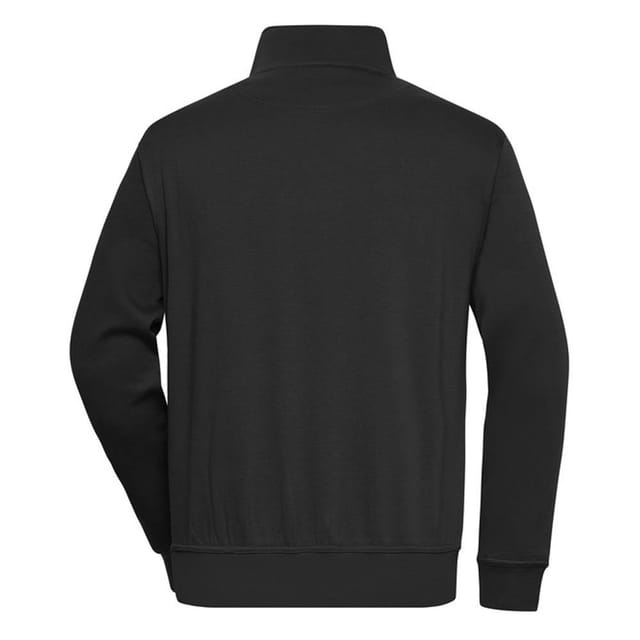 James and Nicholson James and Nicholson Men's Workwear Quarter Zip Sweatshirt in Black - 2