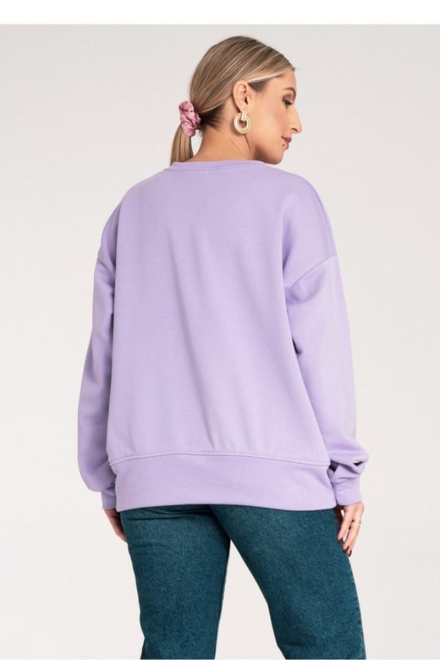 Love Lace Love Lace Women's Casual Loose Fit Embroidered Sweatshirt in Violet - 3