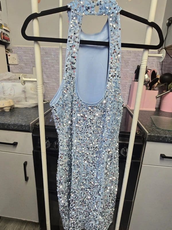 New Look Silver Sequinned Bodycon Dress
