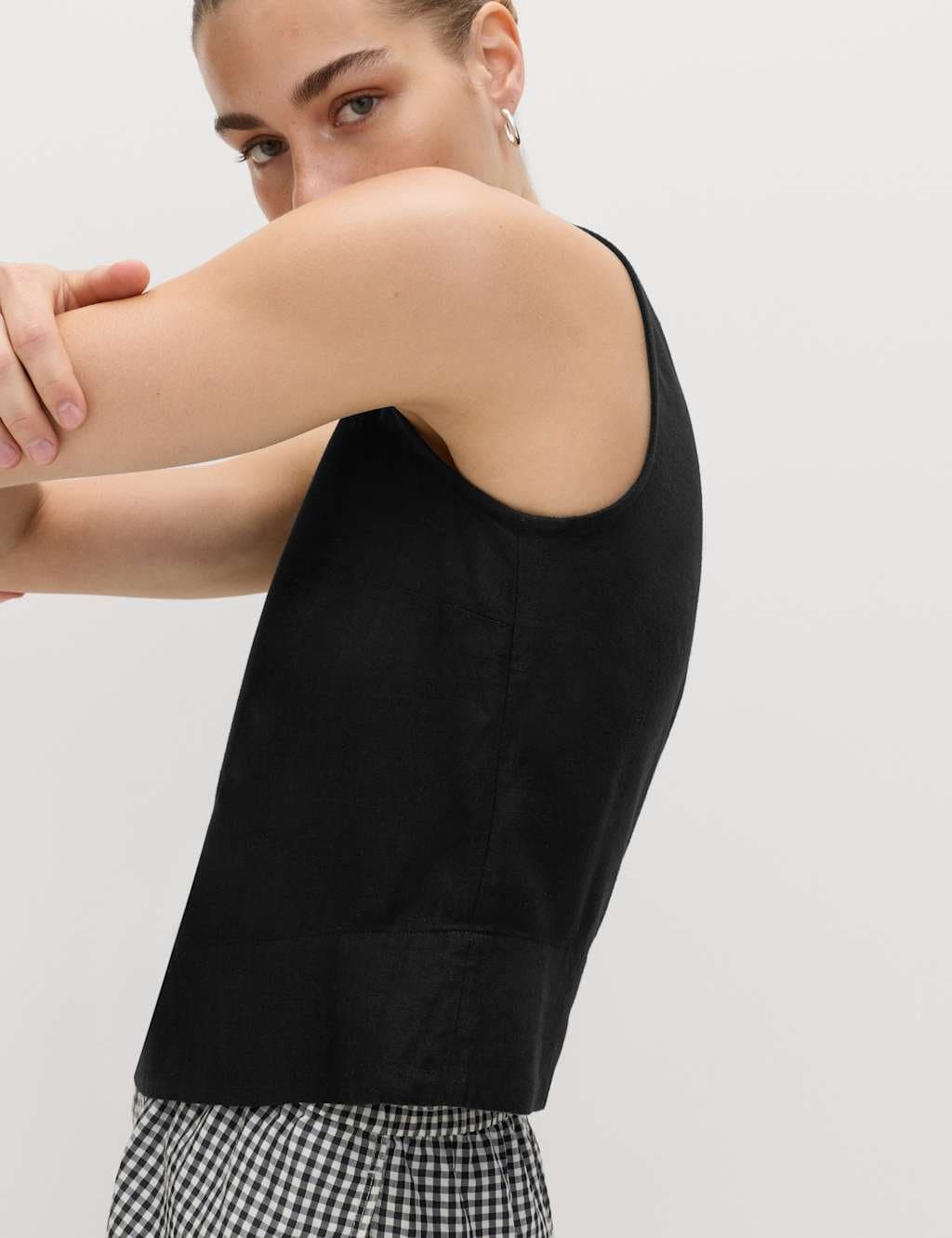 Marks & Spencer M&S Vest with Linen Black