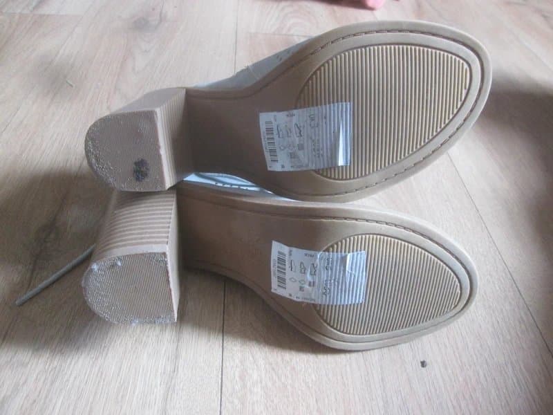 New Look New look size 3 grey faux suede peep toe shoes good condition