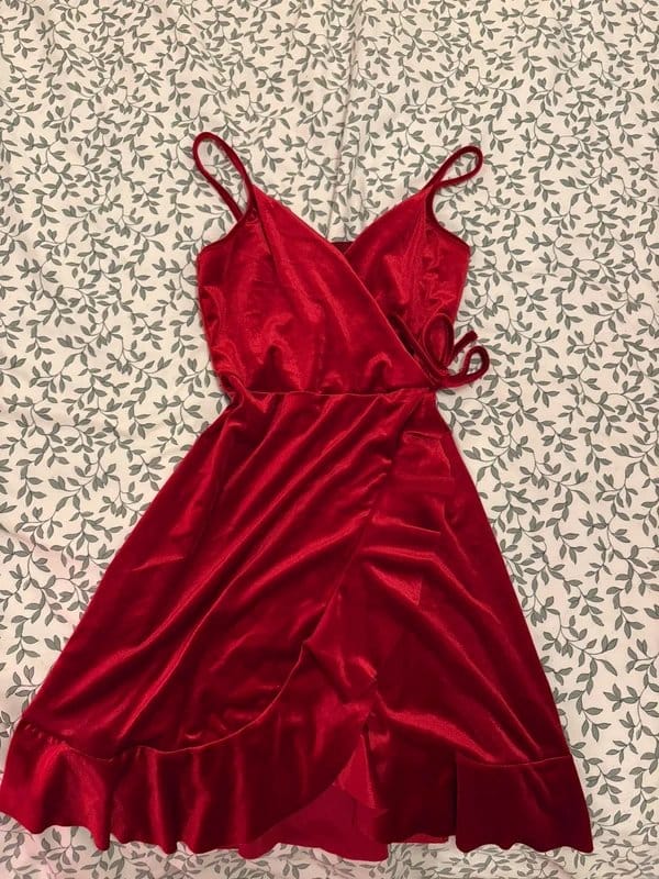 New Look Red Satin Halter Mini Dress