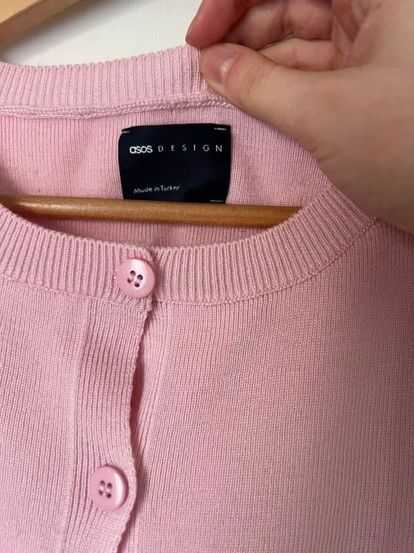 ASOS Design ASOS Design knitted crew neck waistcoat with front split in pink
