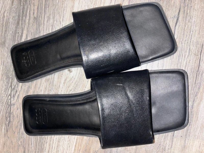 ASOS ASOS black square toe faux leather sandals