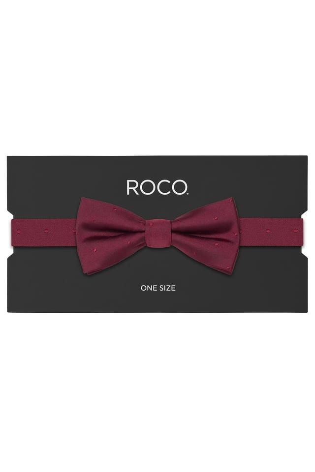 Paisley of London Paisley of London Men's Childrens banded bow tie - Burgundy self dot - 2
