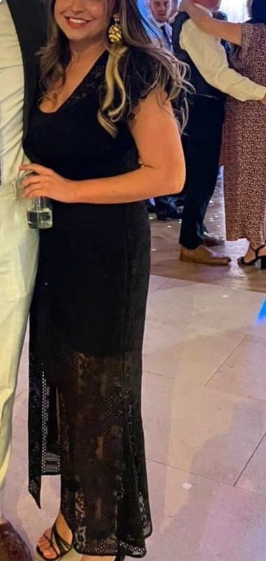 Never Fully Dressed Never Fully Dressed - Black Semi Sheer lace occasion dress