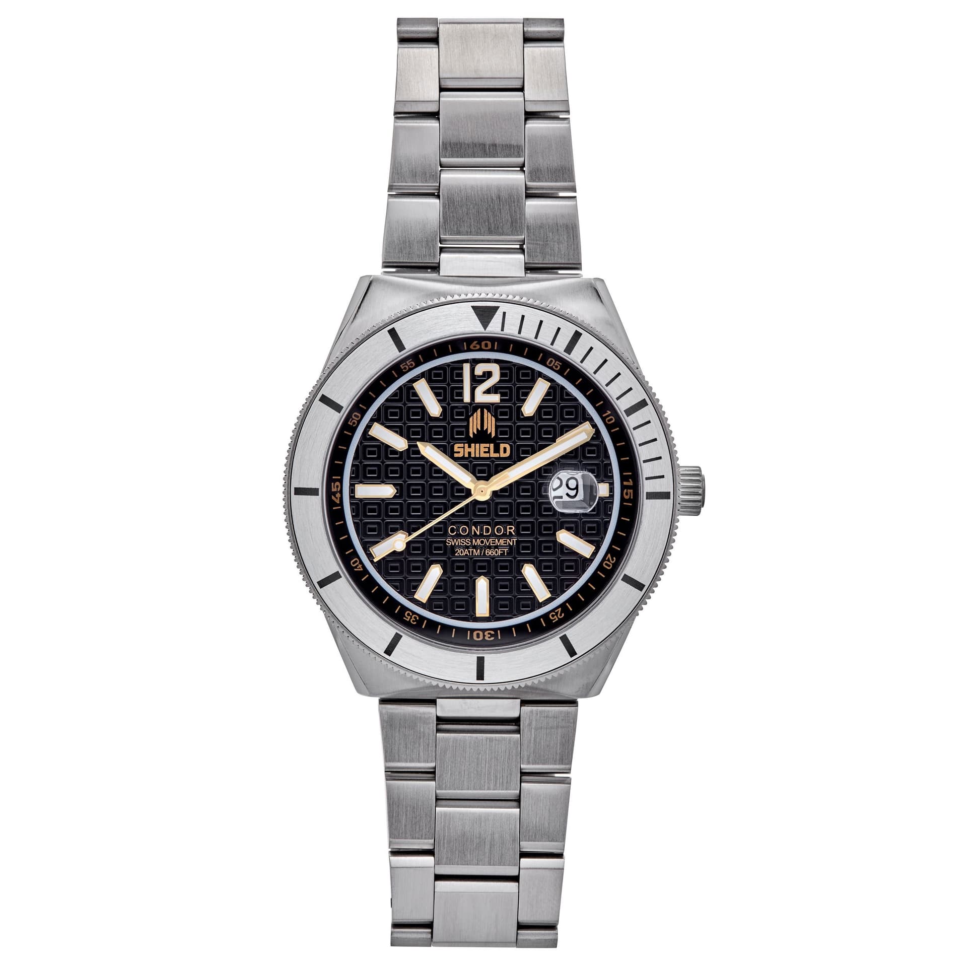 Shield Shield Men's Condor Bracelet Watch w/Date - Gold