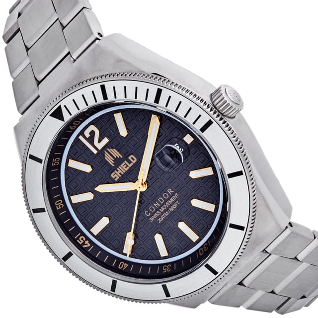Shield Shield Men's Condor Bracelet Watch w/Date - Gold - 2