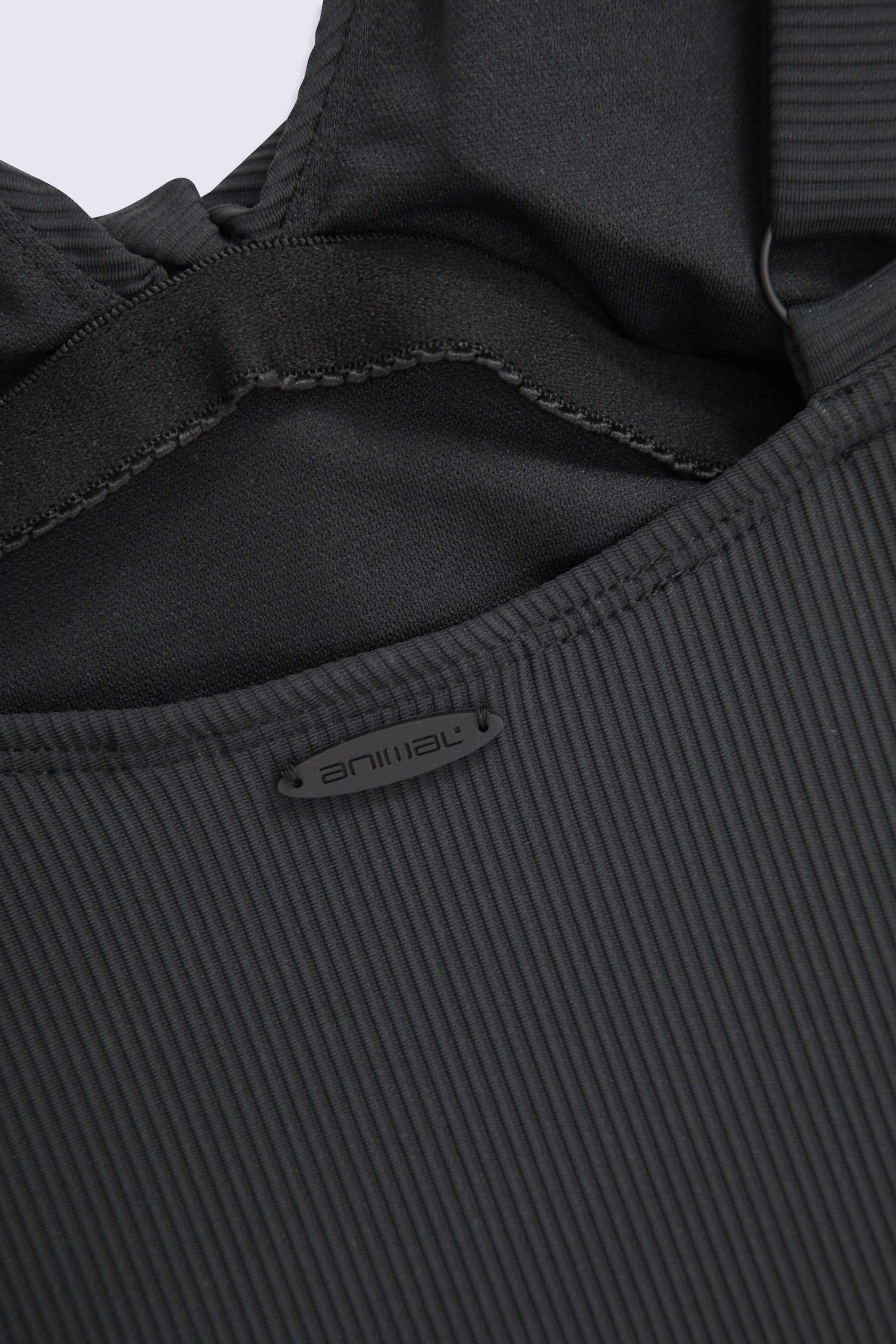 Animal Animal Women's 'Florence' Stretchy Quick Dry Soft Chlorine Resistant Ribbed Swimsuit in Black - 4