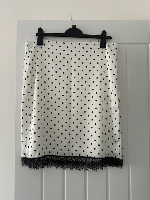 Bershka Bershka Polka Dot Midi Skirt Satin
