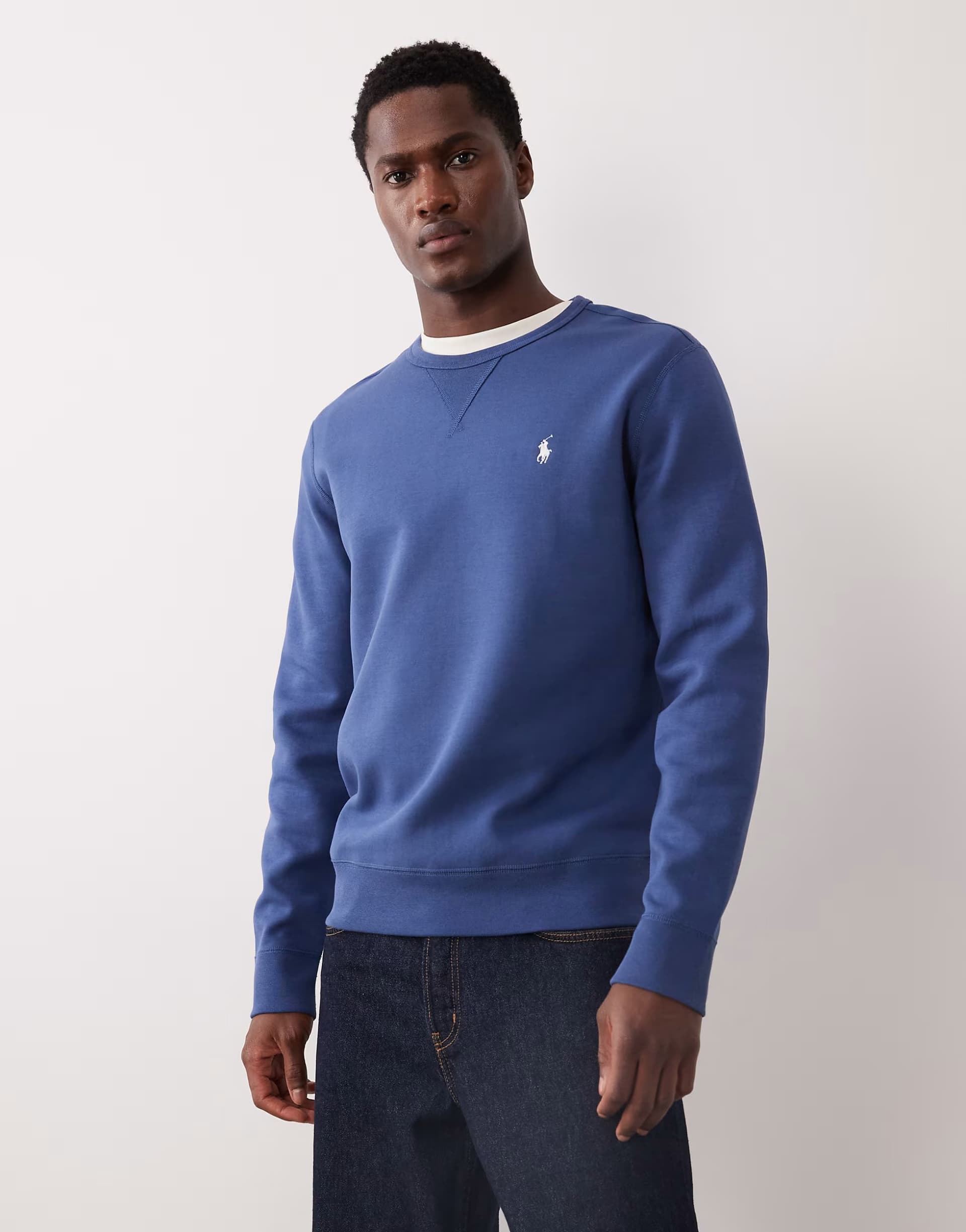 ASOS Polo Ralph Lauren icon logo double-knit sweatshirt in navy