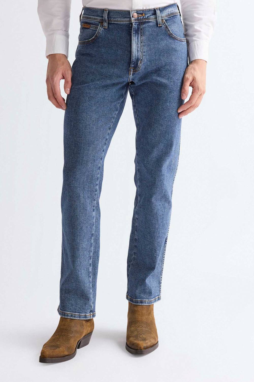 Wrangler Wrangler Men's Texas Regular Fit Jeans Stonewash in Blue - 2