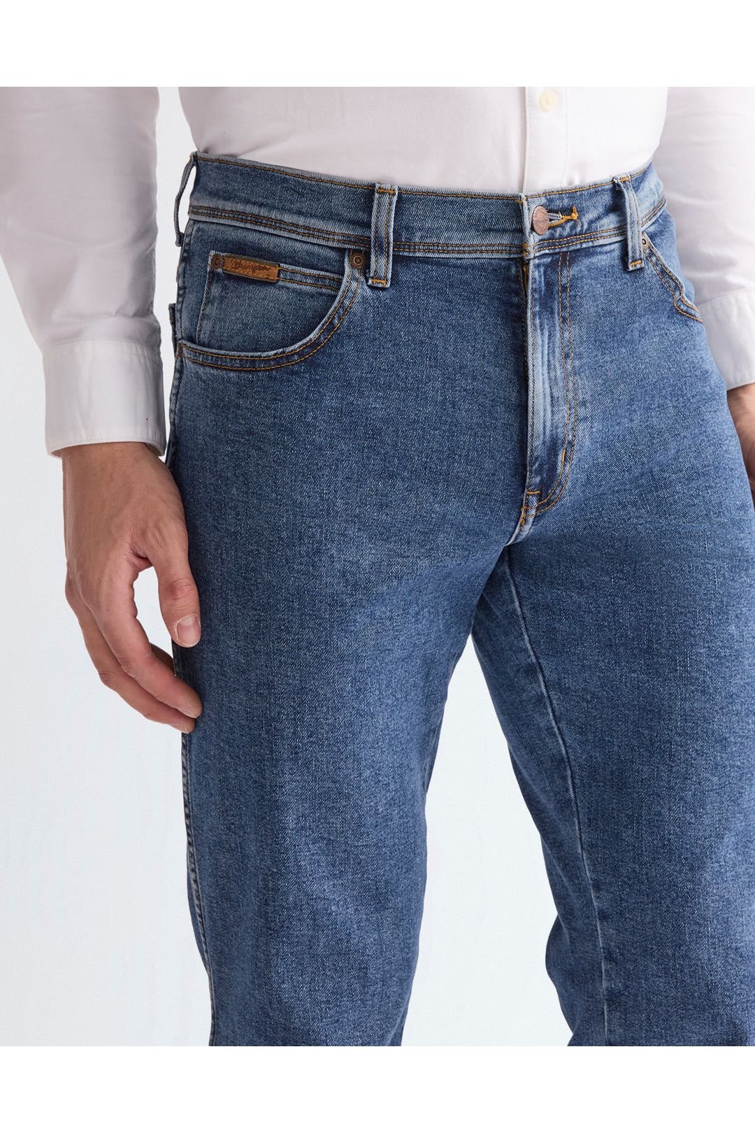 Wrangler Wrangler Men's Texas Regular Fit Jeans Stonewash in Blue - 3