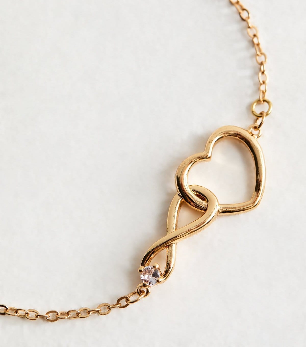 New Look Gold Tone Heart Infinity Interlinked Bracelet New Look - 4