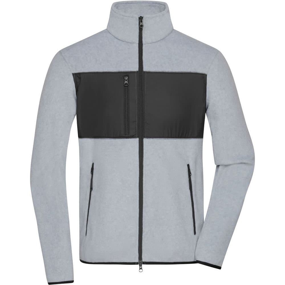 James and Nicholson James and Nicholson Men's Fleece Jacket in Light Grey