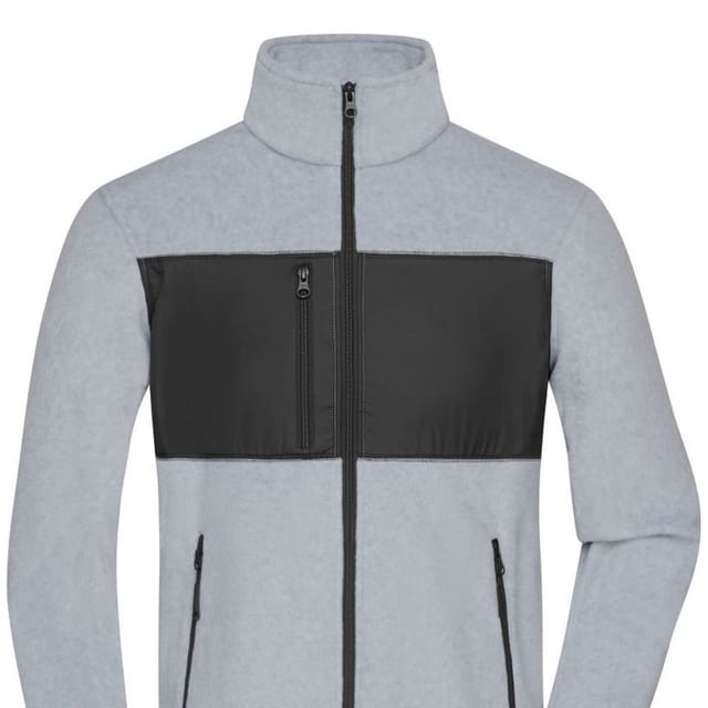 James and Nicholson James and Nicholson Men's Fleece Jacket in Light Grey - 2
