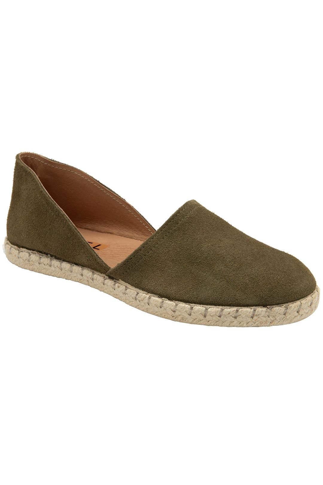 Ravel Ravel Women's Khaki Suede 'Pressen' Flat Espadrille Shoes