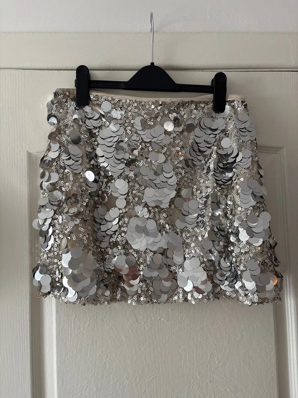 ASOS Design Asos sequin silver mini skirt - 1