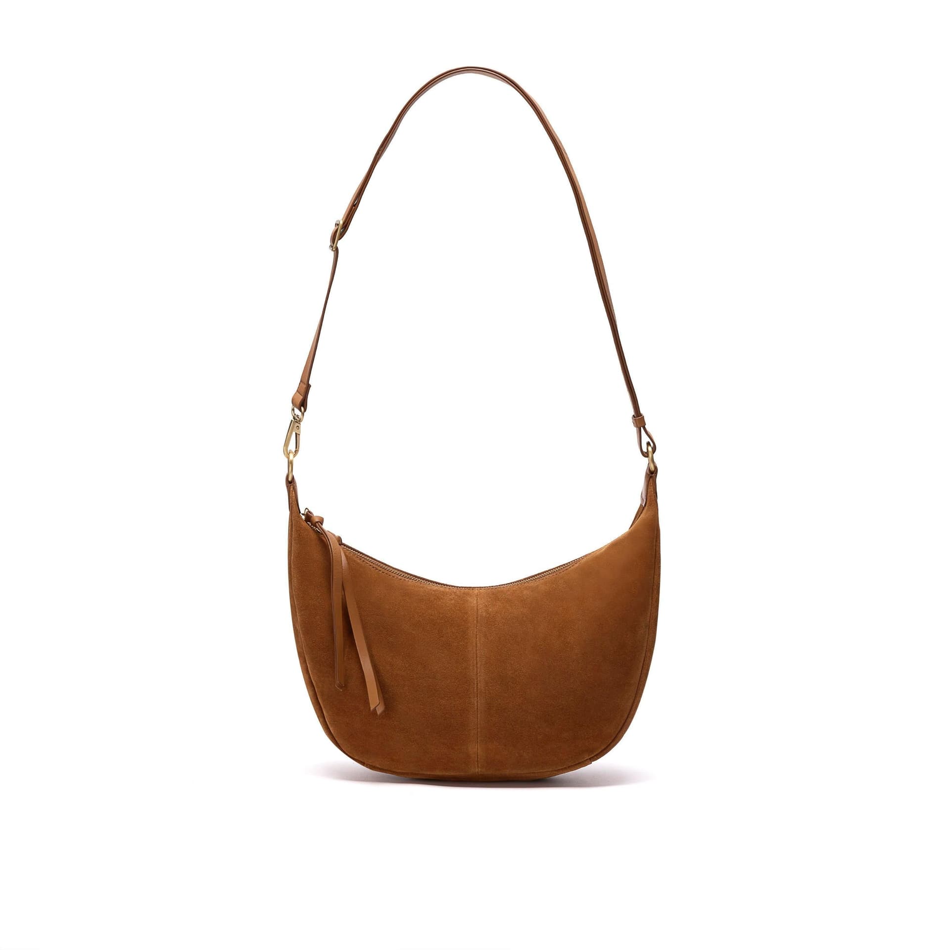 Clarks Clarks Women's Willow Moon Tan Suede Shoulder Bag, Cross Body Bag in Brown