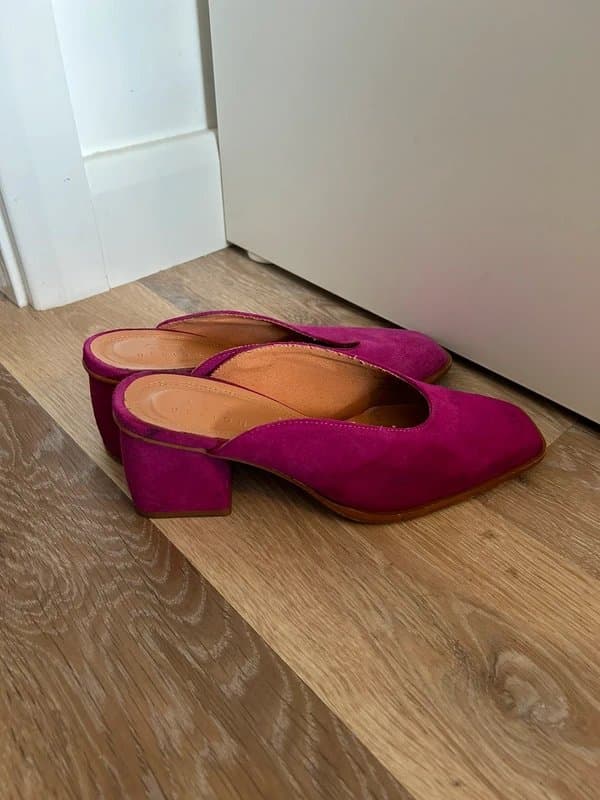 ASOS Pink suede mules