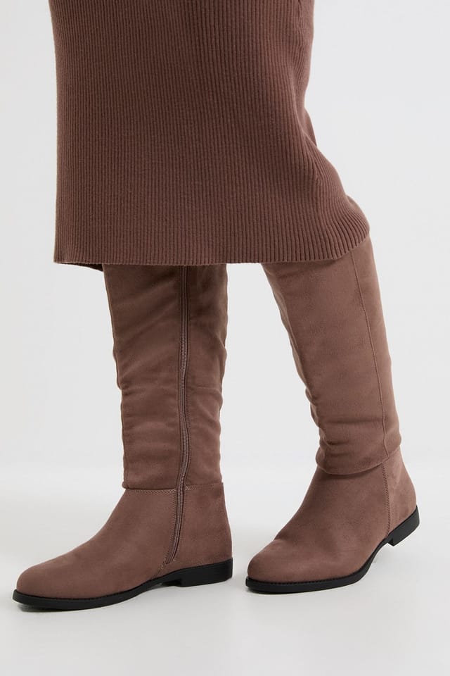 Dorothy Perkins Dorothy Perkins Women's Karla Knee High Flat Boots in Taupe - 2