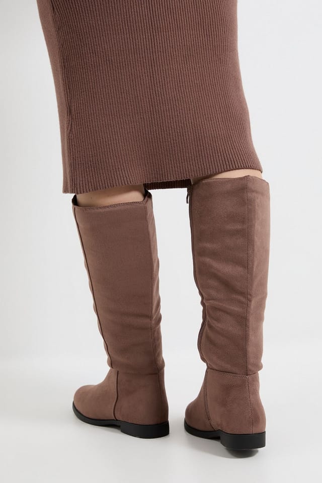 Dorothy Perkins Dorothy Perkins Women's Karla Knee High Flat Boots in Taupe - 3