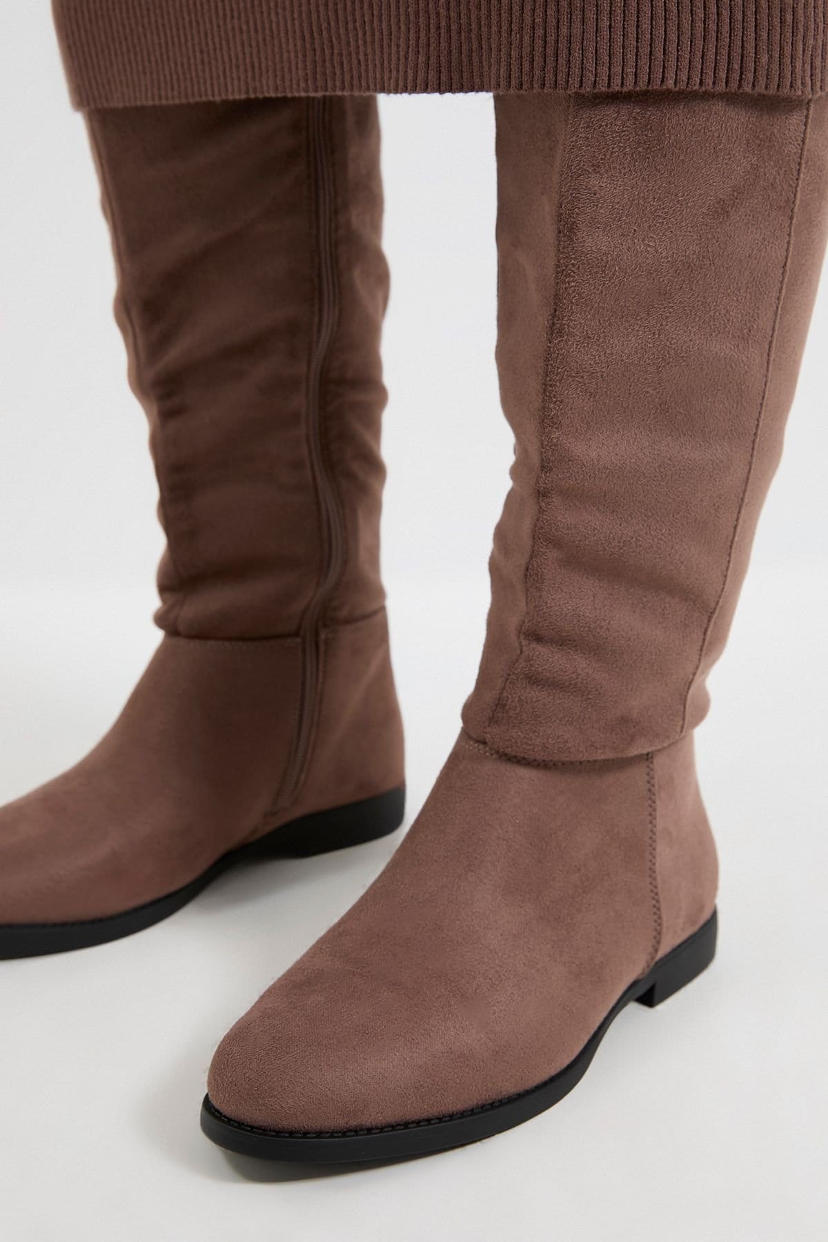 Dorothy Perkins Dorothy Perkins Women's Karla Knee High Flat Boots in Taupe - 4