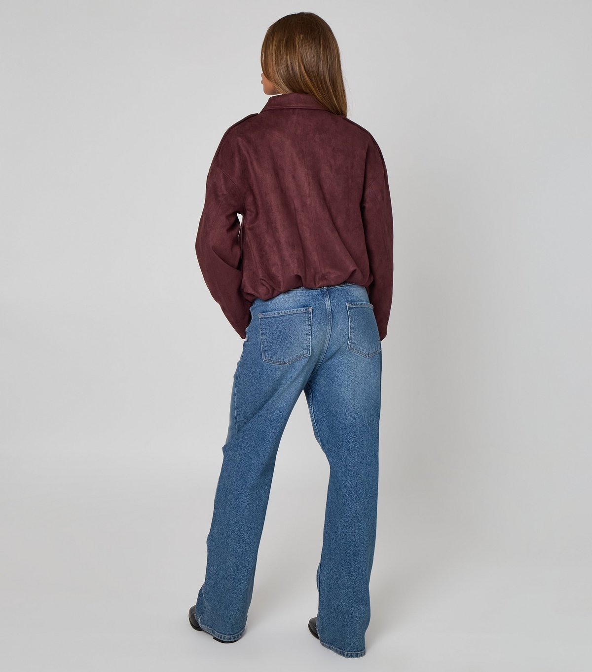 Urban Bliss Women's Dark Purple Faux Suede Bomber Jacket Urban Bliss New Look - 4