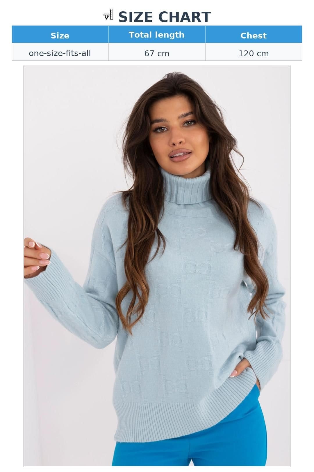 Love Lace Love Lace Women's Everyday Turtleneck Sweater Textured Knit in Blue - 4