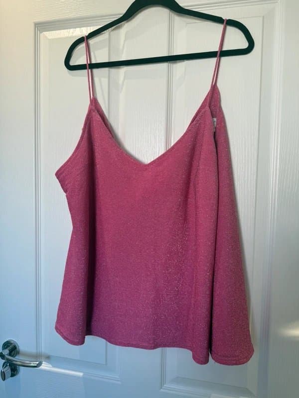 Never Fully Dressed Never fully dressed baby pink sparkly cami top size 20