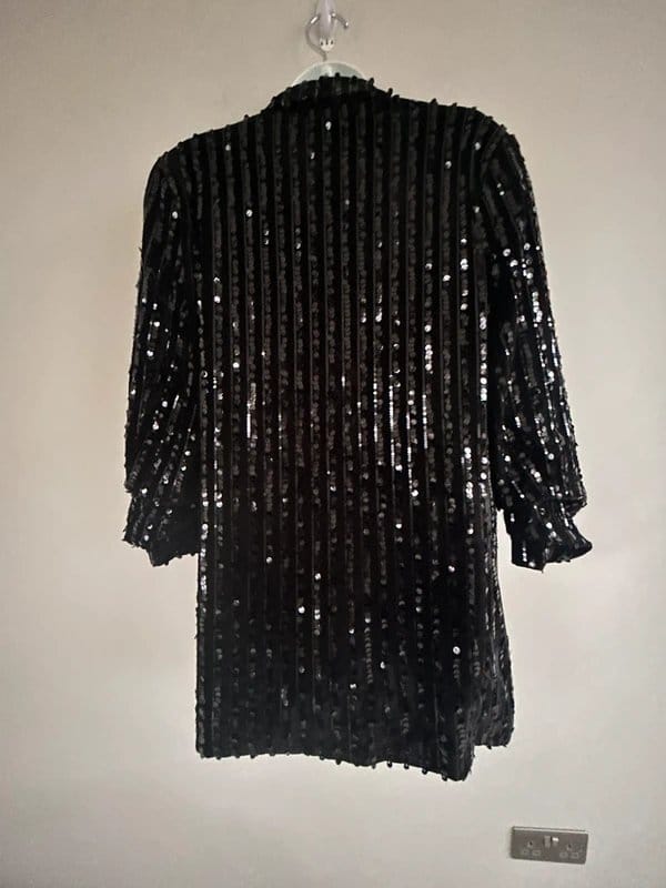 River Island NEW (shop floor) River Island Velvet / Sequin Blazer UK 12- matching trousers - 1