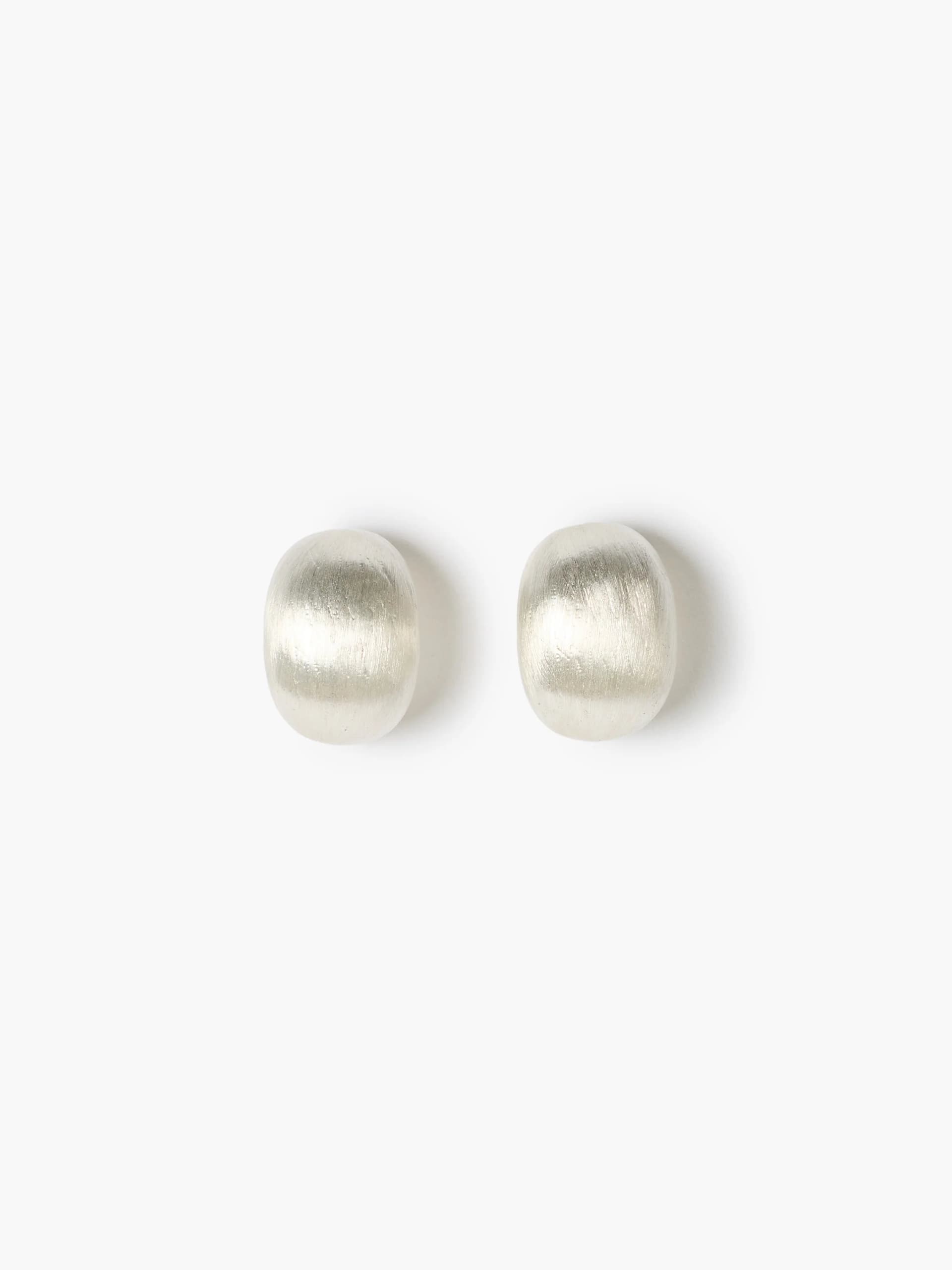 French Connection Half Moon Brushed Hoop Earrings Silver