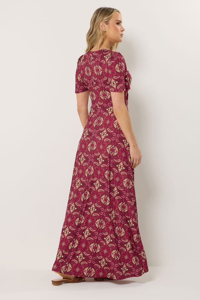Long Tall Sally Long Tall Sally Women's Tall Twist Front Maxi Dress in Wine - 3
