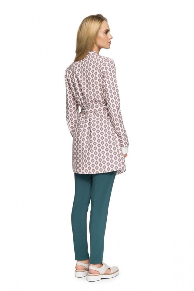 Love Lace Love Lace Women's Stylish Printed Lined Belt Coat in Pink - 2