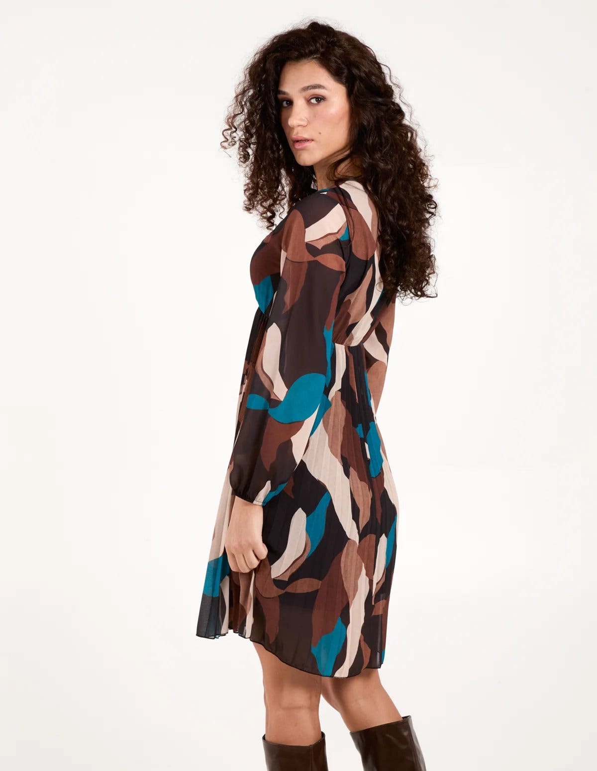Blue Vanilla Pleated Wrap Dress - 4