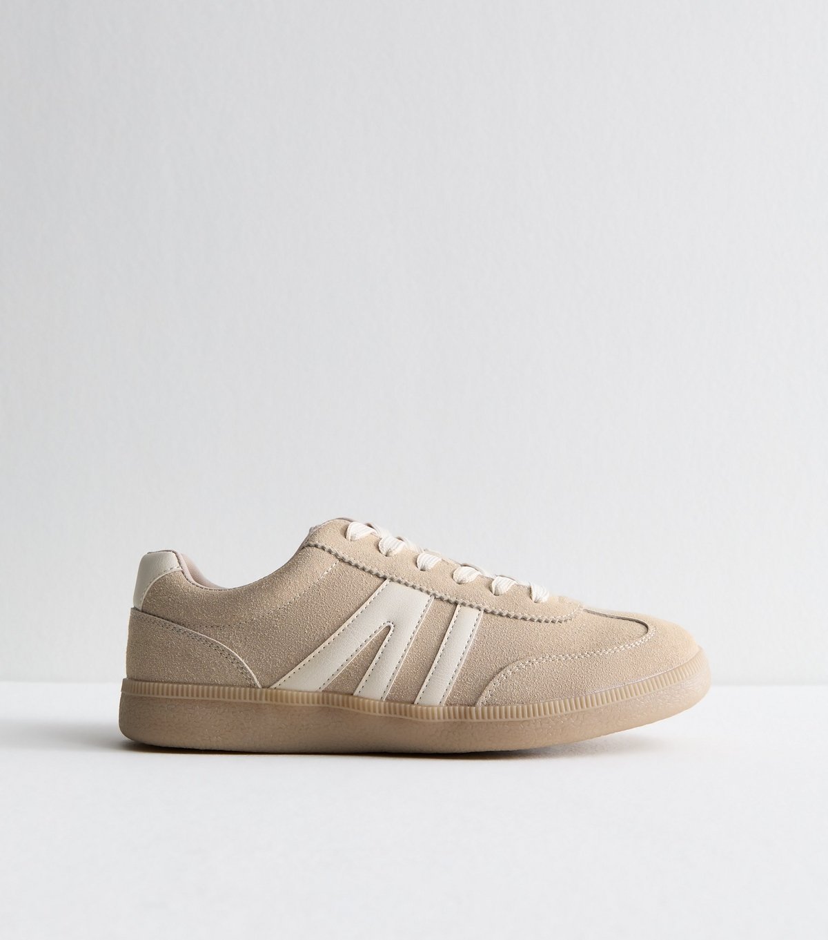 New Look Women's Off White Faux Suede Panelled Trainers New Look - 3