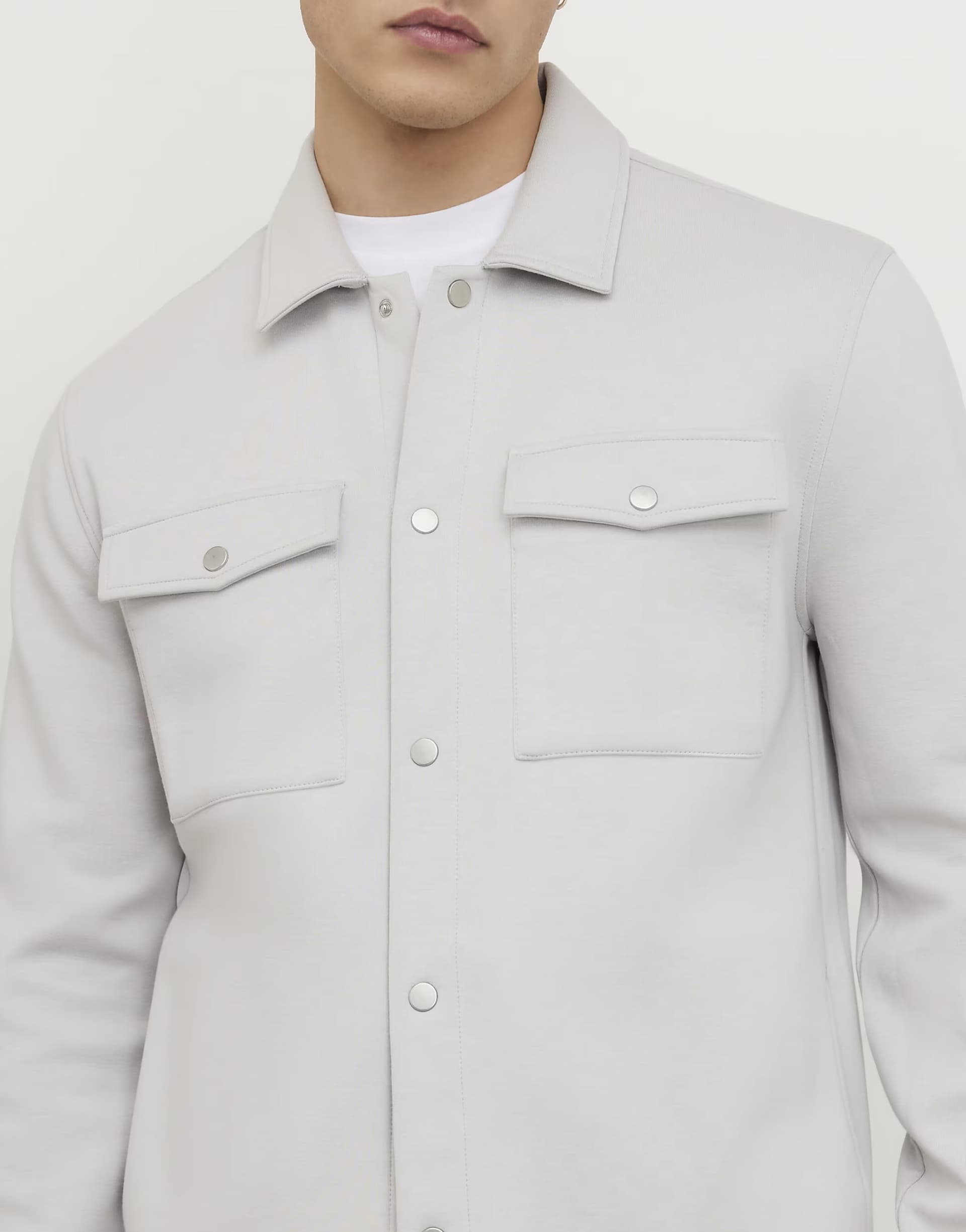 ASOS ASOS River Island Slim Fit Overshirt in Grey
