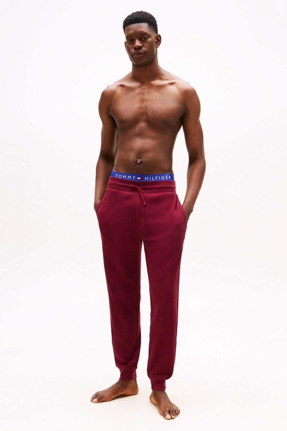 Tommy Hilfiger Tommy Hilfiger Burgundy Waffle Pant for Men