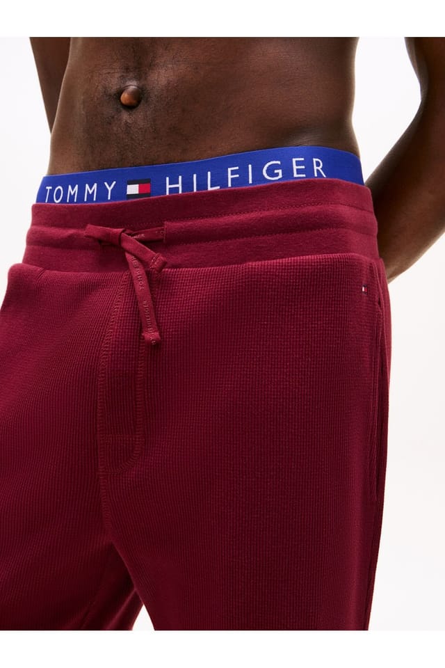 Tommy Hilfiger Tommy Hilfiger Men's Essentials Waffle Pant Deep Rouge in Burgundy - 2