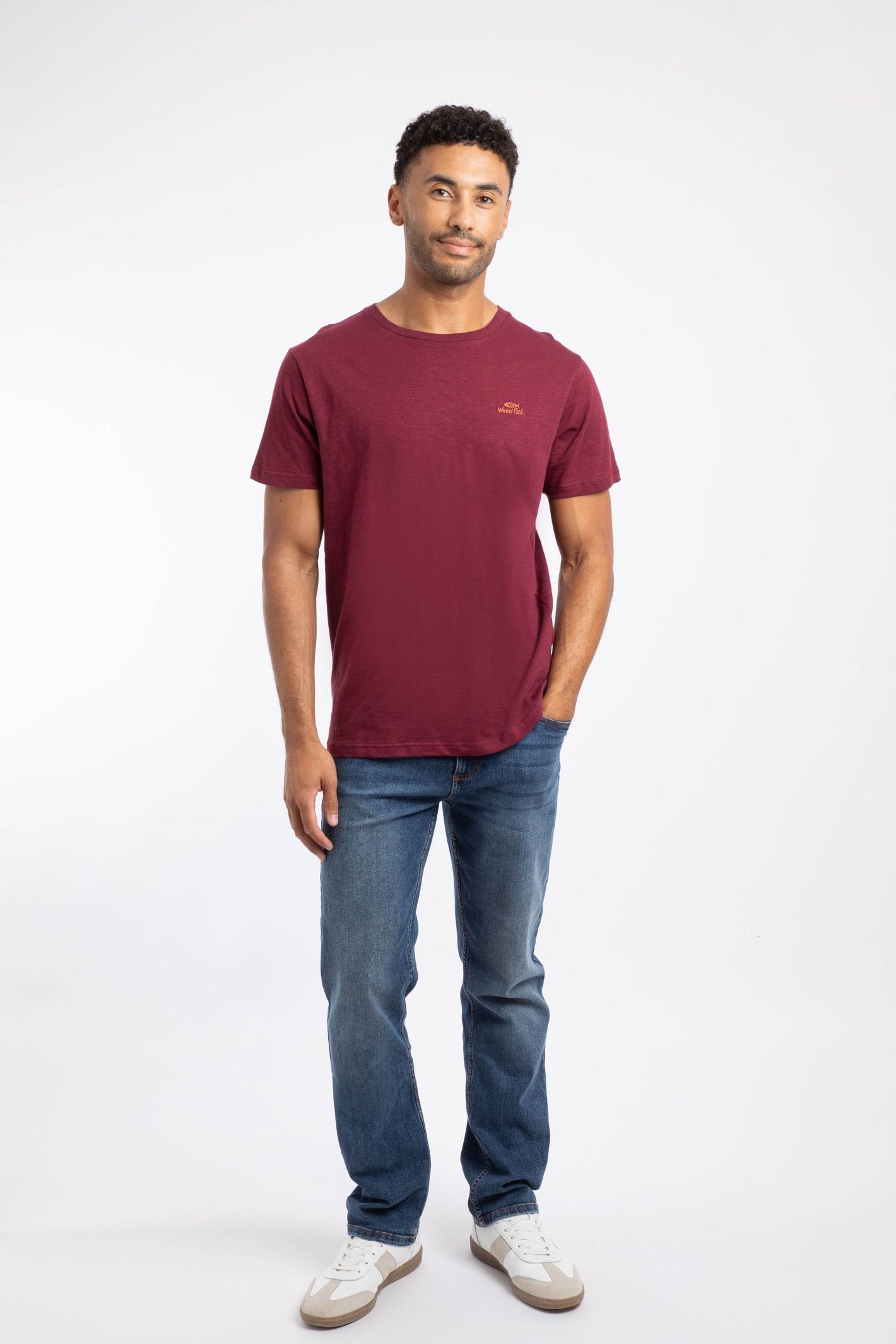 Weird Fish Weird Fish Men's Fished Branded T-Shirt in Maroon - 4