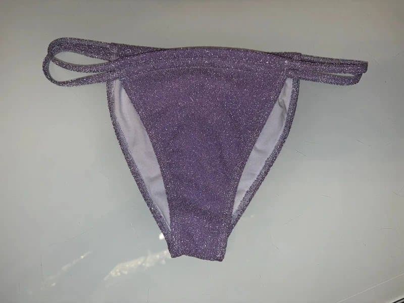 PLT 8 UK NEW glitter sparkle lilac purple multiway halter neck strapless crossover bikini set shimmer