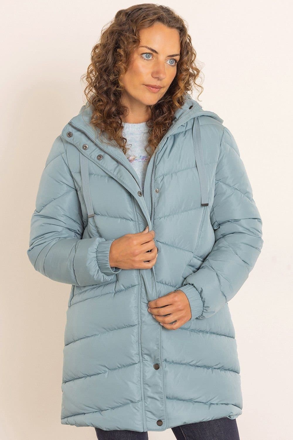 Anna Rose Anna Rose Women's Hooded Puffer Coat in Blue