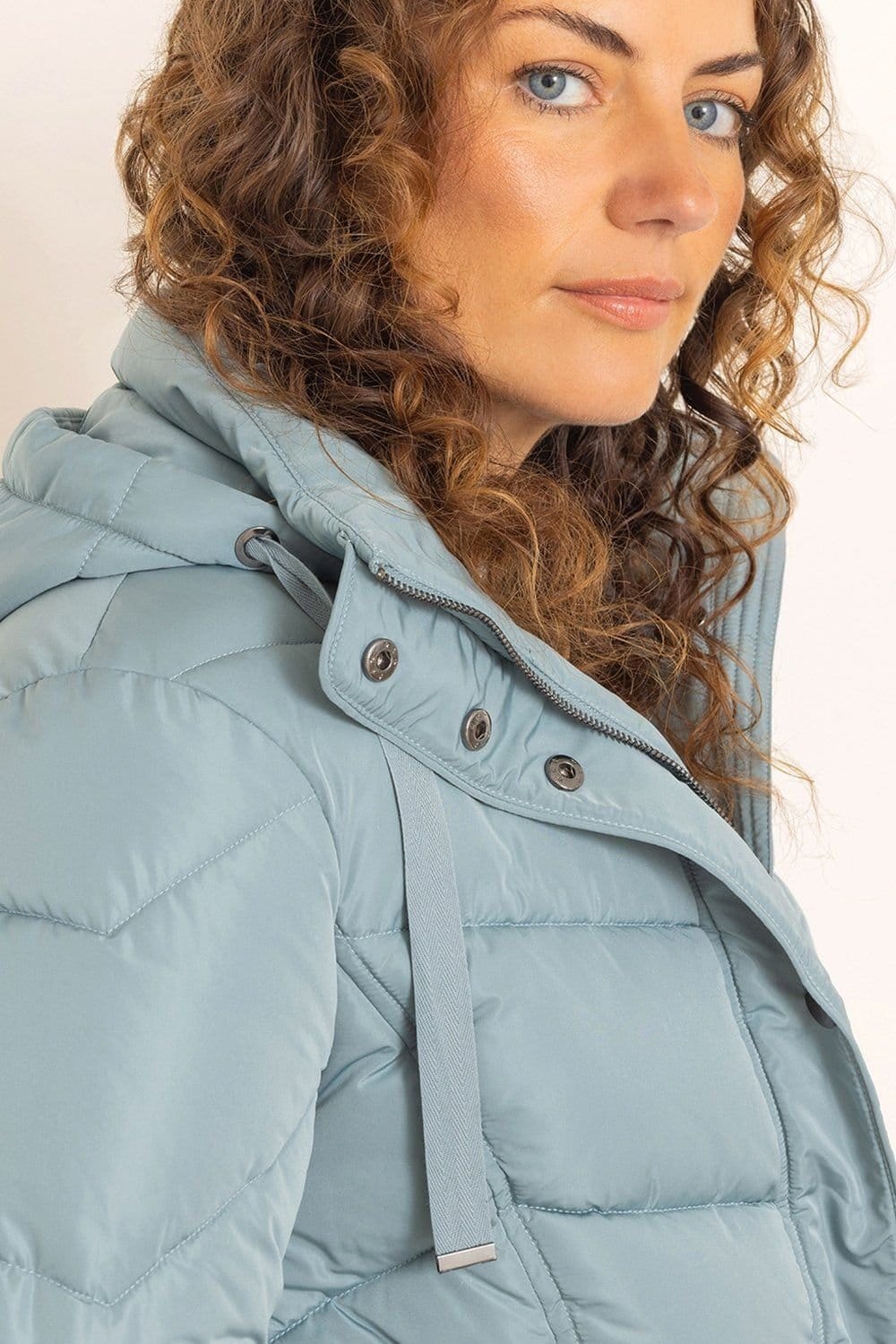 Anna Rose Anna Rose Women's Hooded Puffer Coat in Blue - 4