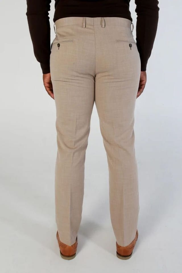 Paul Andrew Paul Andrew Men's Kurt Classic Trousers in Beige - 3